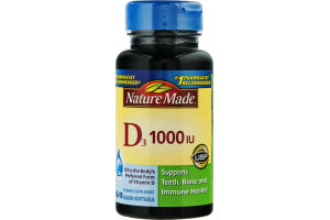 Nature Made D3 1000 IU Liquid Softgels - 100 CT