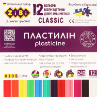 Пластилін Кідс Лайн Класік 12кольорів 240г ZB.6233 Зібі