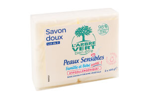 Мыло для чувствительной кожи с экстрактом сладкого миндаля Peaux Sensibles L'arbre Vert 2х100г