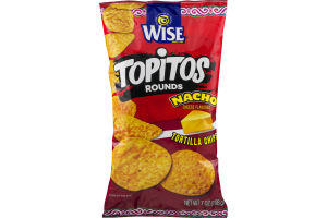 Wise Topitos Rounds Tortilla Chips Nacho Cheese Flavored