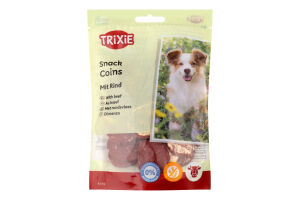 Лакомства для собак Beef Coins Trixie д/п 100г