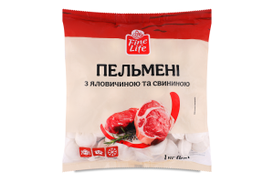 Пельмени замороженные с говядиной и свининой Fine Life м/у 1кг