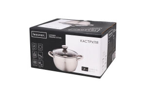 Каструля 1,8л корозійностійка сталь з кришкою Lessner