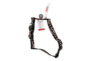 Шлея д/собак з QR паспортом леопард нейлон пластиковий фастекс р.S 15мм A30-45см B36-45см WauDog