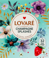 Бленд чая черного и зеленого байхового мелкого с ягодами и ароматом земляники Champagne splashes Lovare к/у 32х2г