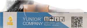 Свічка Обличчя чорна гіпсове кашпо на 24години 15*12*9см Строїч