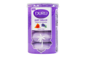 Мыло косметическое с экстрактом меда и ароматом лаванды Just relax Duru 4х90г