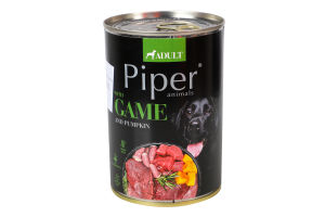 Корм д/собак з дичиною та гарбузом 400г ж/б Пайпер