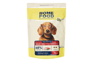 Корм д/собак Home Food 700 г качка індичка (мал. пород)