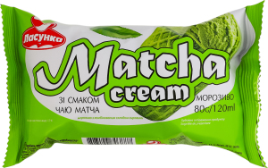 Морозиво 12% з комбінованим складом сировини зі смаком чаю матча Matcha cream Ласунка м/у 80г
