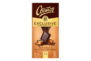 Шоколад черный Sea salt&Salted Caramel Exclusive Світоч к/у 90г