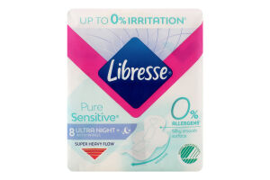 Прокладки гігієнічні Pure Sensitive Ultra Night+ Libresse 8шт