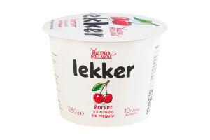 Йогурт 3% з наповнювачем фруктовим Вишня По-грецьки Lekker ст 230г