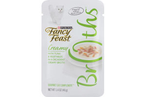 Purina Fancy Feast Broths Creamy with Tuna & Vegetables Gourmet Cat Complement