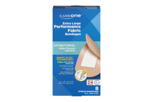 CareOne Extra Large Performance Fabric Bandages Antibacterial - 8 CT
