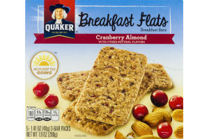 Quaker Breakfast Flats Bars Cranberry Almond - 5 CT