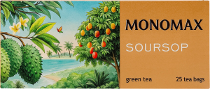 Чай зелений китайський дрібний з ароматом саусепа Soursop Monomax к/у 25х1.5г