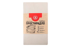 Простыня бежевая 180х215см №1471093 ТМ "1" 1шт