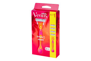 Бритва з 3 змінними касетами Miami Simply3 Venus 4шт