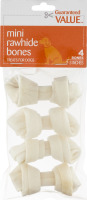 Guaranteed Value Mini Rawhide Bones - 4 CT