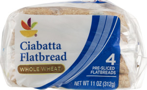 Ahold Ciabatta Flatbread Whole Wheat - 4 CT
