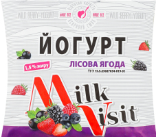 Йогурт з наповнювачем Лісова ягода 1,5% 400г п/е Milk Visit
