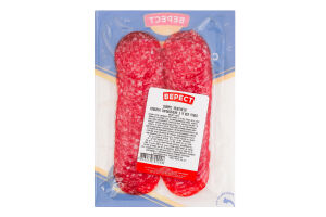 Колбаса нарезка из мяса птицы Салями Золотистая Верест с/к в/с в/у 0.075кг