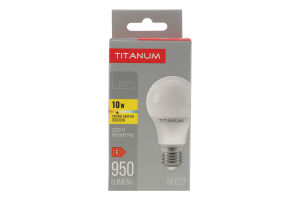 Лампа светодиодная 10W 850lm E27 3000К A60 Titanum 1шт