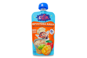 Каша фруктовая для детей от 6мес гомогенизированная стерилизованная Яблоко-манго-мультизлак Elfik Magic д/п 110г