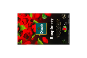 Чай черный цейлонский байховый мелкий со вкусом малины Raspberry Dilmah к/у 20х1.5г