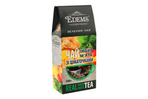 Чай зеленый с кусочками имбиря манго и листьями мяты Ginger Edems к/у 100г