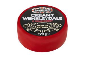 Сир Bradburys Wensleydale з журавлиною 48%