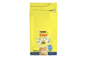 Корм сухий для дорослих котів після стерилізації з лососем, тунцем та овочами Sterilized Friskies м/у 1.5кг