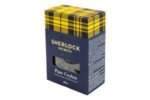 Чай черный цейлонский байховый крупнолистовой Чистый Цейлон Sherlock Secrets в/с к/у 100г