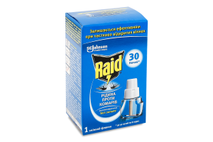 Жидкость для электрофумигатора против комаров 30 ночей Без запаха Raid 21мл