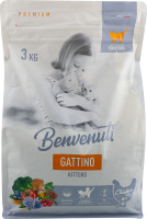 Корм д/кошенят Gattino сухий 3кг Benvenuti