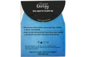 L'eggs Sheer Energy Medium Support Leg Sheer Panty B Jet Black