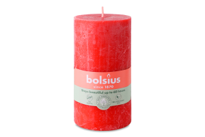 Свеча красная 13х6.8см №103668790341 Bolsius 1шт
