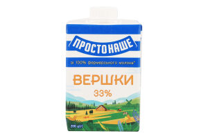 Сливки 33% стерилизованные Простонаше т/п 200г