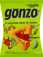 Трикутники кукурудзяні зі смаком чилі та лайма Gonzo м/у 40г