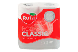 Бумага туалетная 2-х слойная 150 листов Rose classic Silver line Ruta 4шт