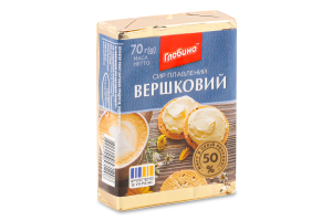Сир плавлений Вершковий скибковий 50% 70г Глобино