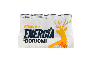 Напій безалкогольний газований тонізувальний соковий зі смаком цитрусових Energia Borjomi з/б 240мл