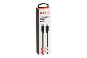Кабель USB-C+Lightning 3А чорний 1м Havit