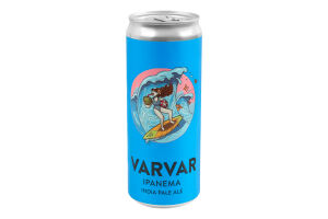 Пиво 0.33л 5.3% светлое нефильтрованное непастеризованное Ipanema India pale ale Varvar ж/б