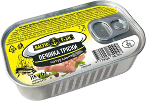 Печ?нка тр?ски BALTIC FISH Натуральн 115г ж/б