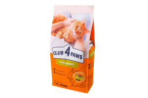 Корм сухой полнорационный для взрослых котов с кроликом Premium Club 4 Paws м/у 2кг
