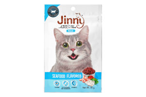 Ласощі д/котів Палички з смаком морепродуктів 35г Jinny