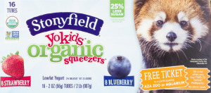 Stonyfield Organic YoKids Squeezers Lowfat Yogurt Variety Pack - 16 CT