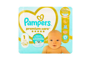 Подгузники 2-5кг 1 Premium care Pampers 26шт
